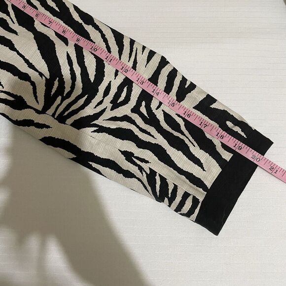 Chico’s Jacket Black & White Zebra Animal Print Open Blazer Chicos size 3 16/18 - Picture 7 of 7